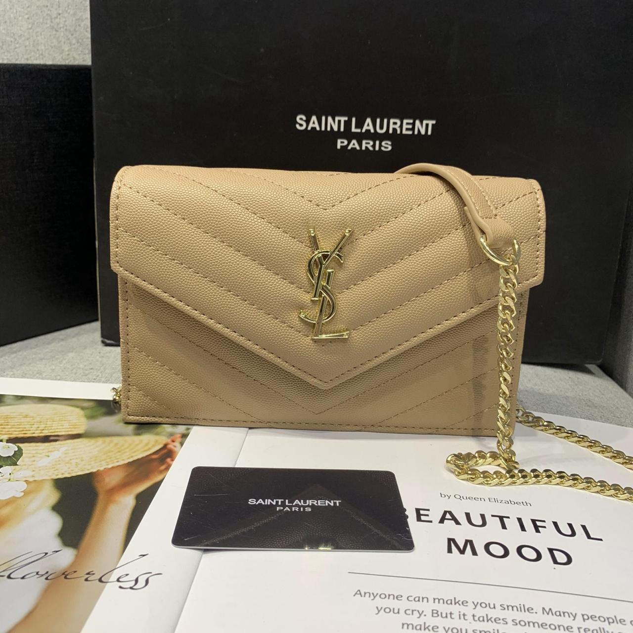 Saint Laurent Cassandre Matelassé Chain bag (Dark Beige)