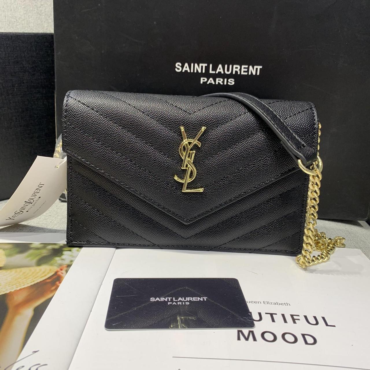 Saint Laurent Cassandre Matelassé Chain bag (Black with Gold Hardware)