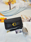 Coach Tabby Shoulder Bag 26 in Polished Pebble Leather (Black)