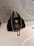 Chanel Small Shopping Bag (Kelly Style Drawstring) in Denim (Charcoal/Black)