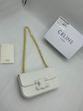 Celine Chain Shoulder Bag Cuir Triomphe (Shiny Calfskin - White)