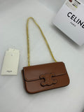Celine Chain Shoulder Bag Cuir Triomphe (Shiny Calfskin - Tan)