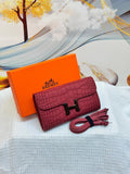 Hermès Constance Long To Go Wallet (Burgundy/Wine)