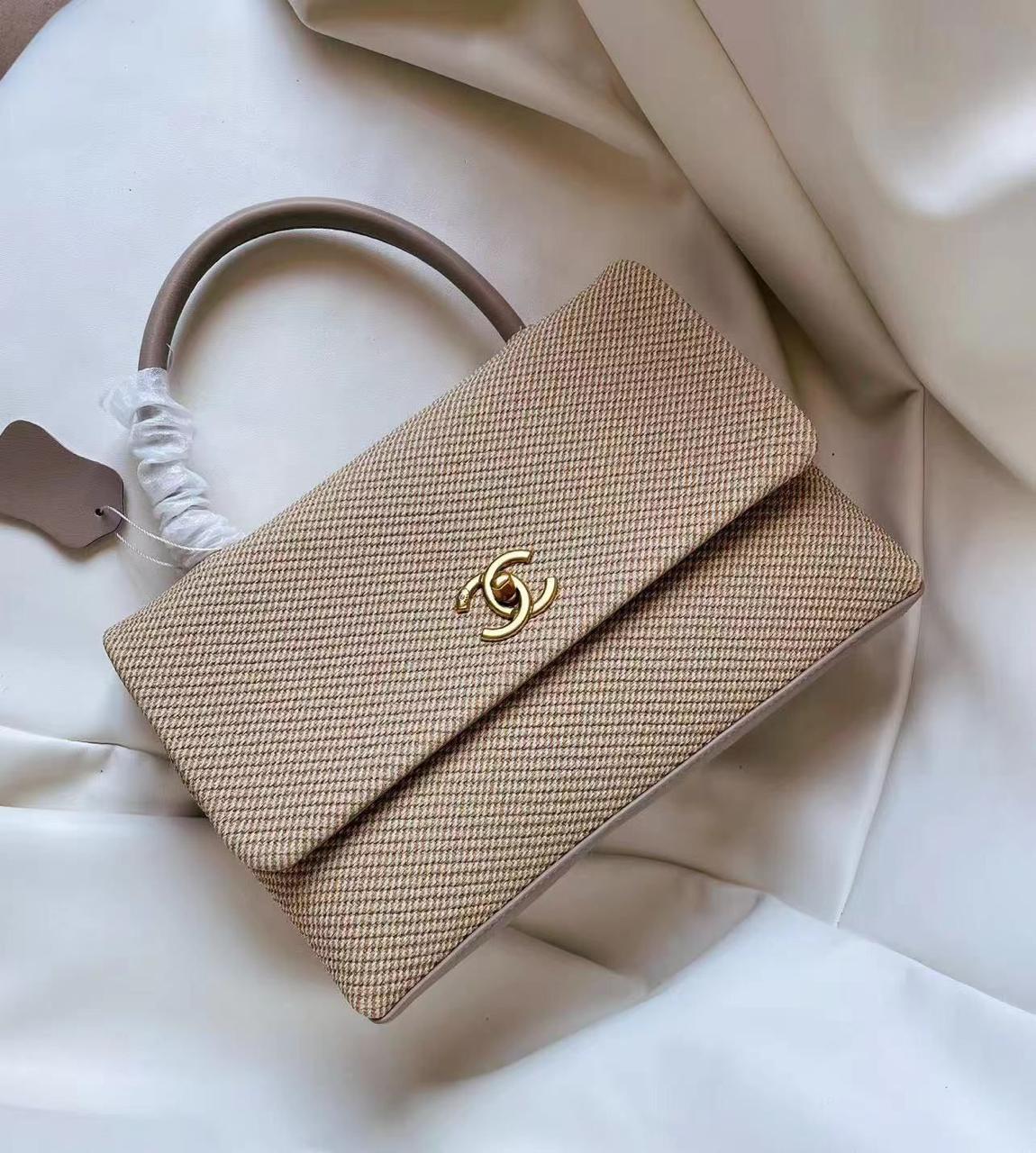 Chanel Coco Handle Flap Bag (Light Beige)
