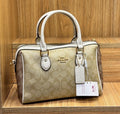 Coach Rowan Satchel in Signature Canvas (Gold/Khaki/Chalk)