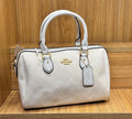 Coach Rowan Satchel in Signature Canvas (Gold/White/Chalk)