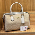 Coach Rowan Satchel in Signature Canvas (Gold/Chalk)