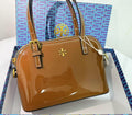 Tory Burch Emerson Patent Leather Mini Satchel (Tan / Caramel)