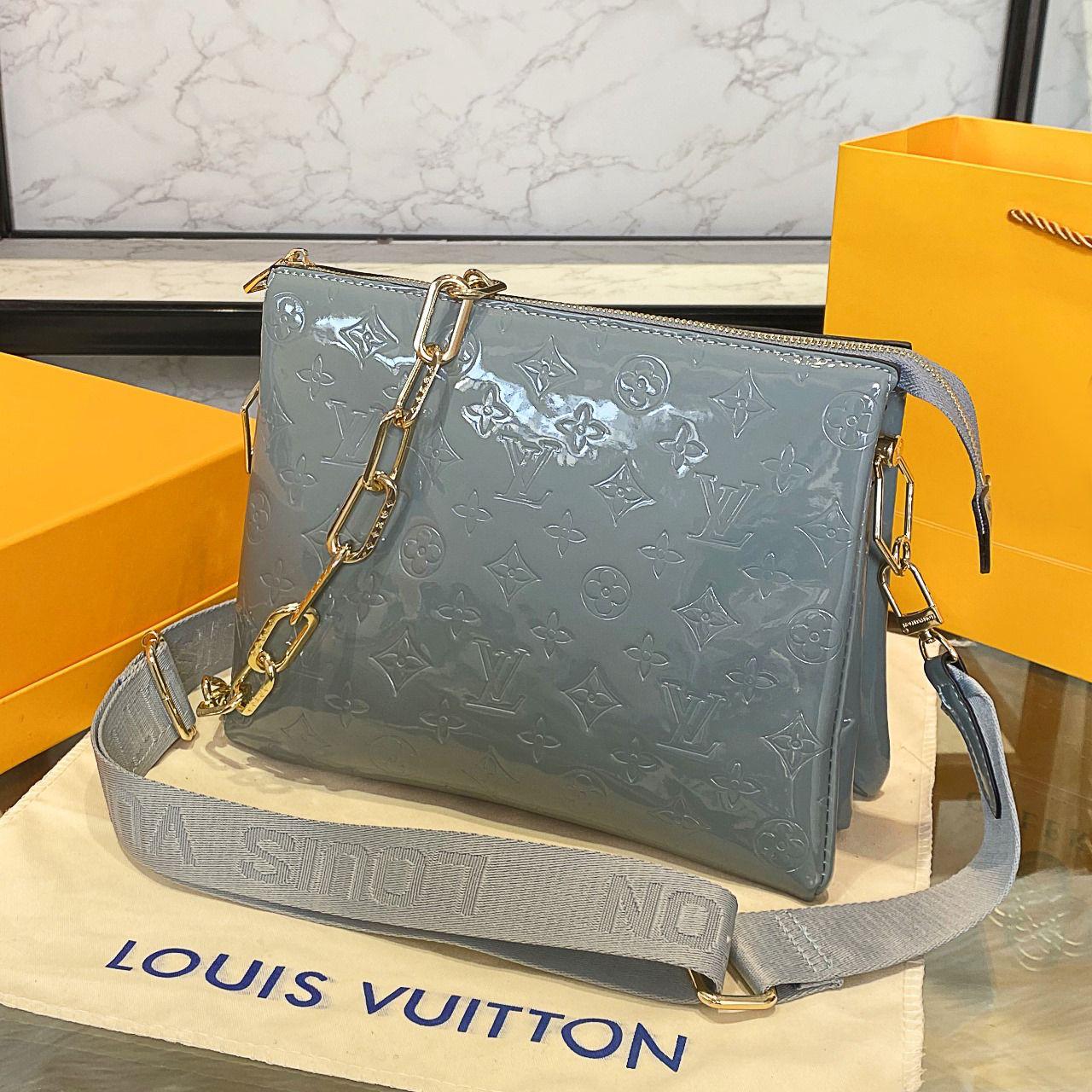 Louis Vuitton Coussin PM (Grey Patent)