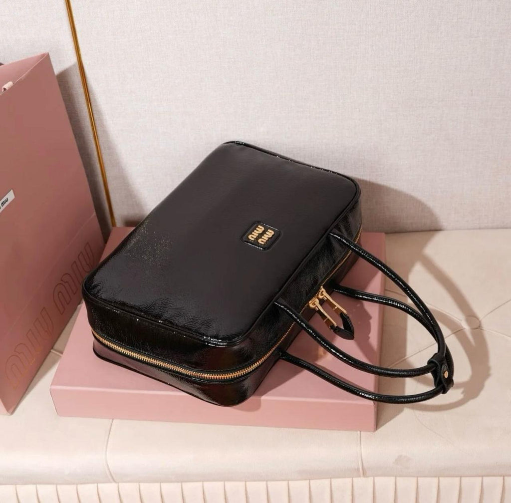 Miu Miu Beau Patent Leather Bag (Black)
