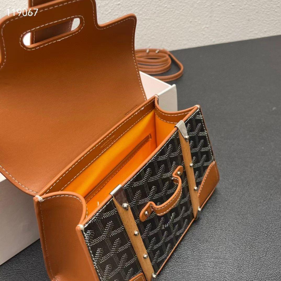 Goyard Saïgon Structured Bag (Black/Tan with Beechwood)