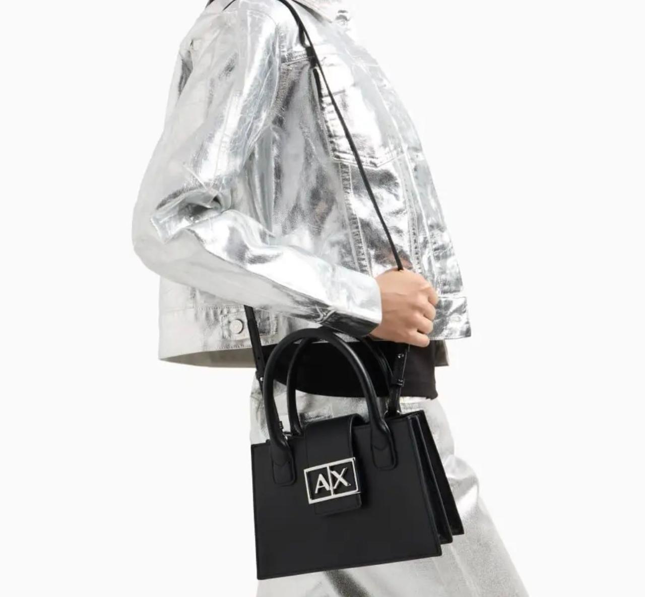 Armani Exchange Square Satchel (Black)