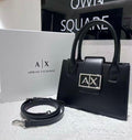 Armani Exchange Square Satchel (Black)