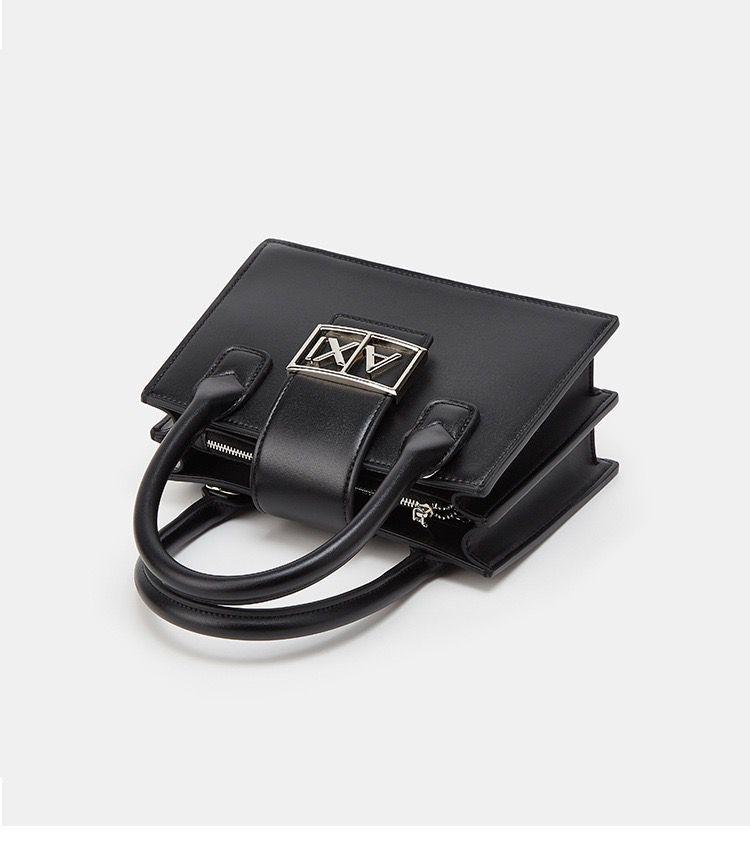 Armani Exchange Square Satchel (Black)