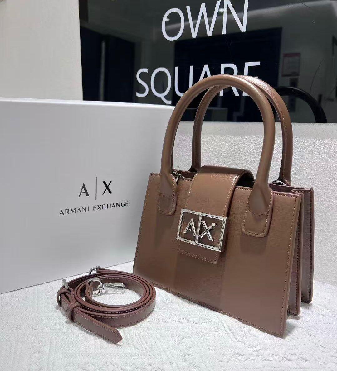 Armani Exchange Square Satchel (Taupe/Mushroom)