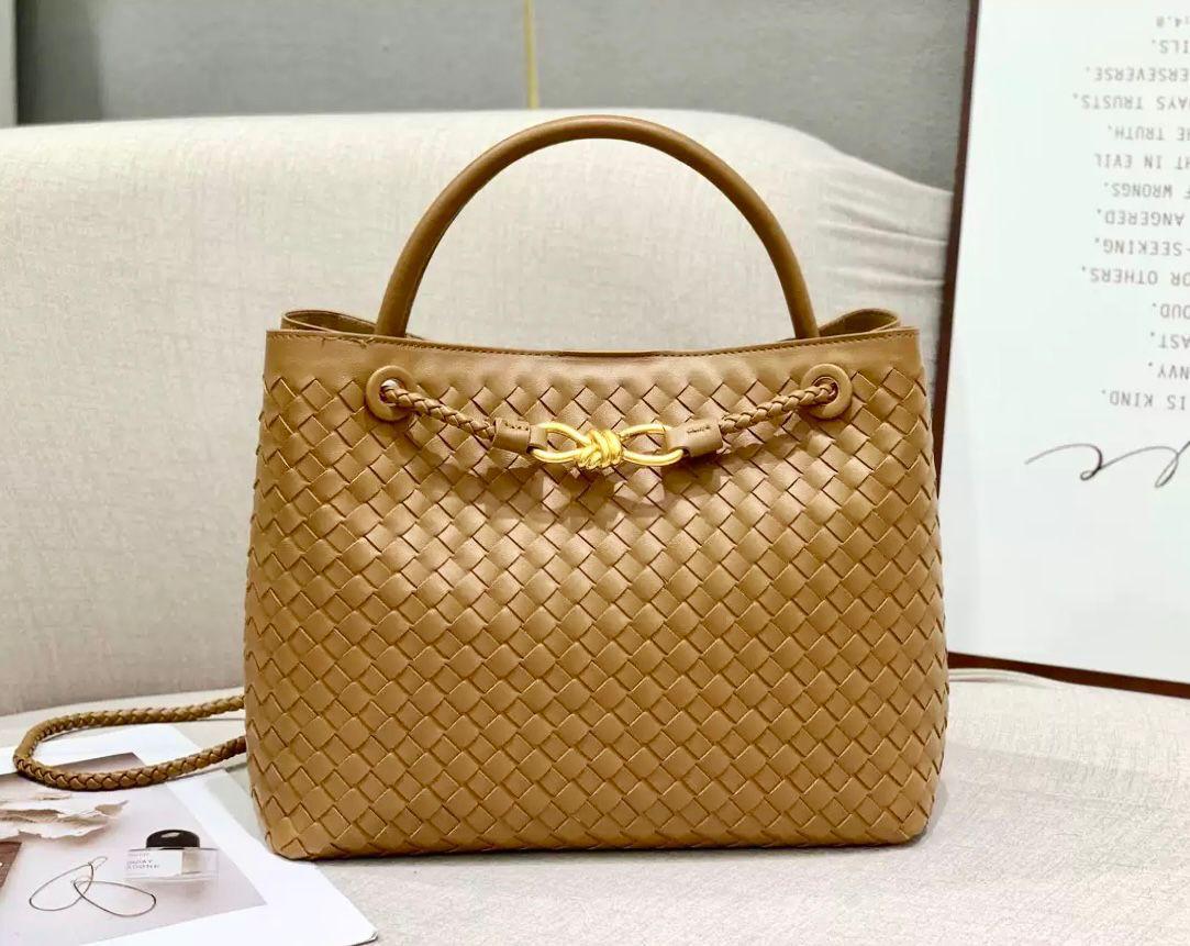 Bottega Veneta Small Andiamo Bag (Taupe/Travertine)