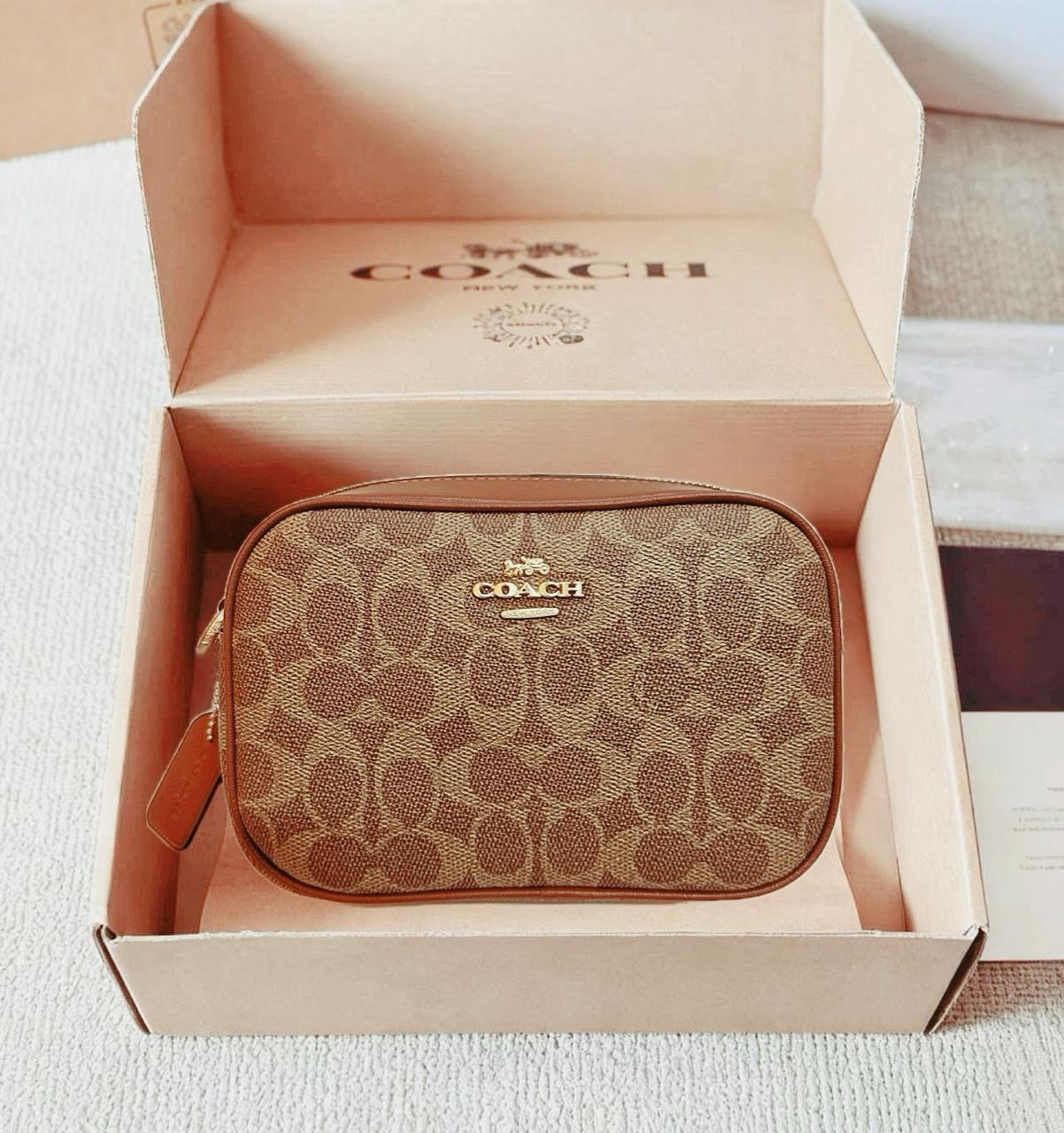 Coach Jamie Camera Bag in Signature Canvas (Khaki/Terracotta)