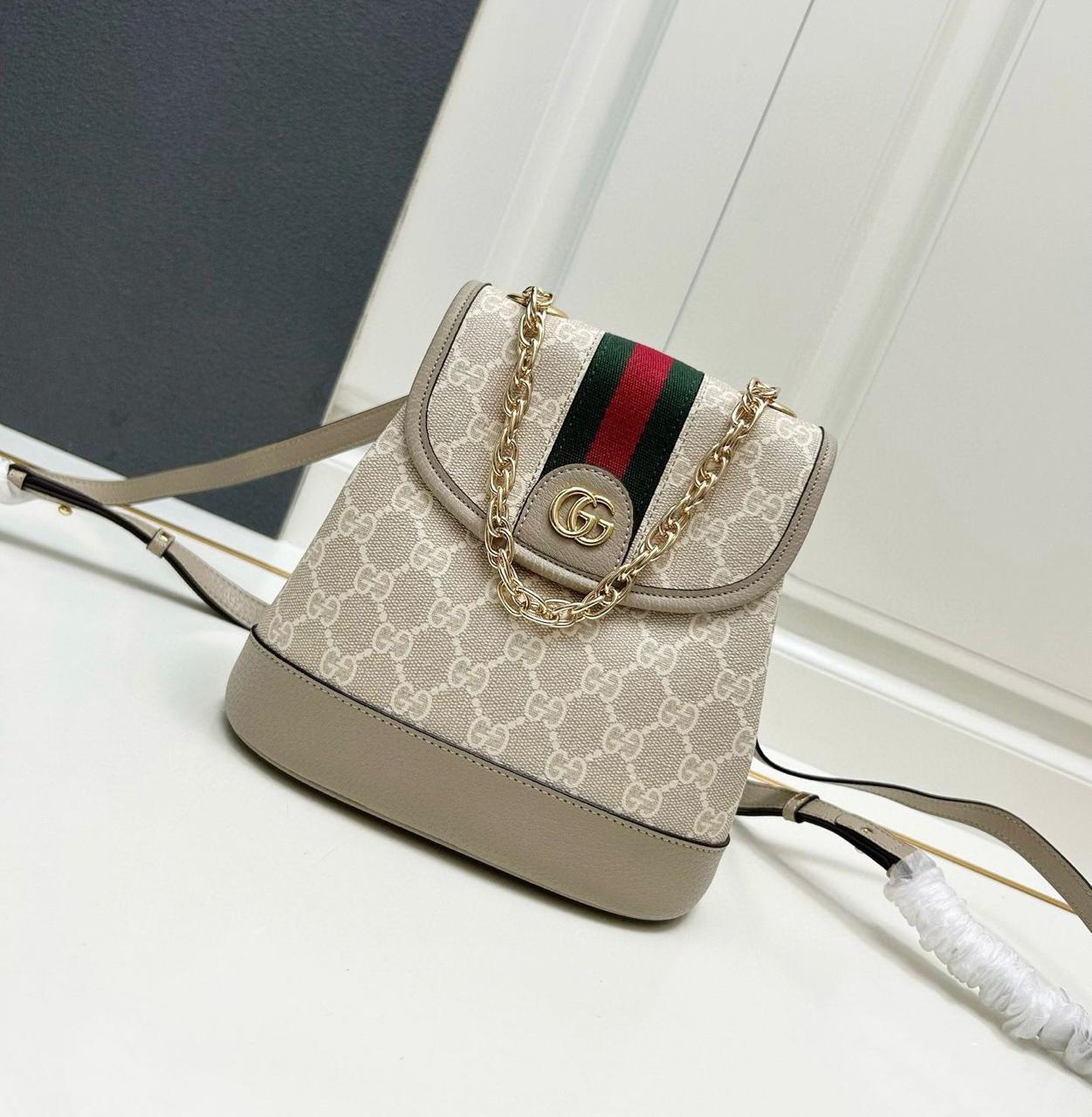 Gucci Ophidia Mini Backpack (Beige/White GG Supreme)