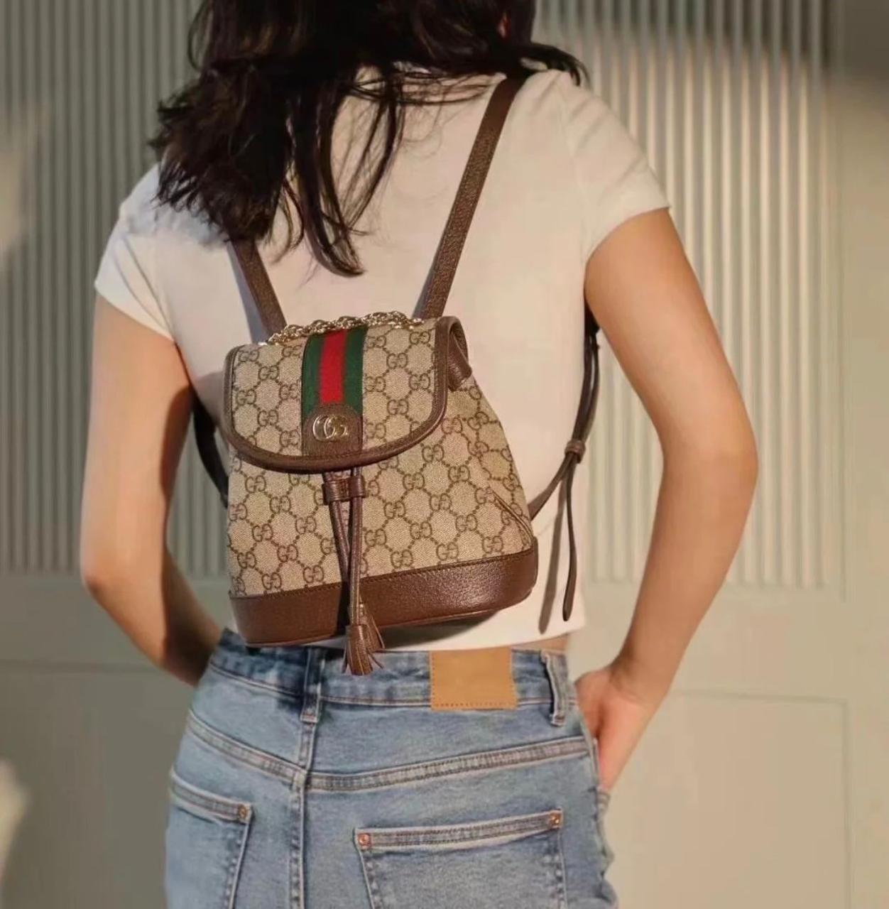 Gucci Ophidia Mini Backpack (Beige GG Supreme/Brown)