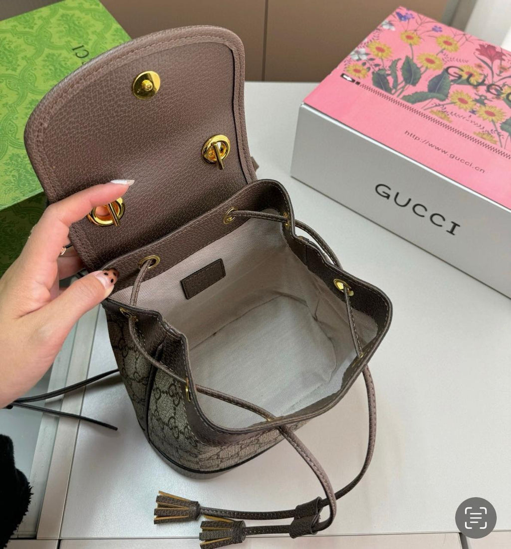 Gucci Ophidia Mini Backpack (Beige/Ebonny GG Supreme)