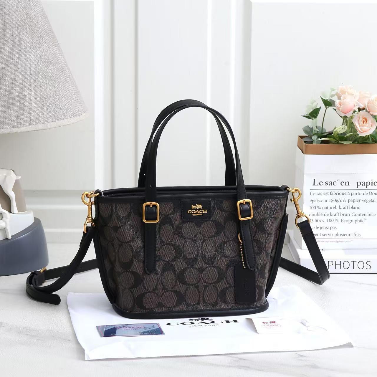 Coach Mollie Tote 25 in Signature Canvas (Charcoal/Black)