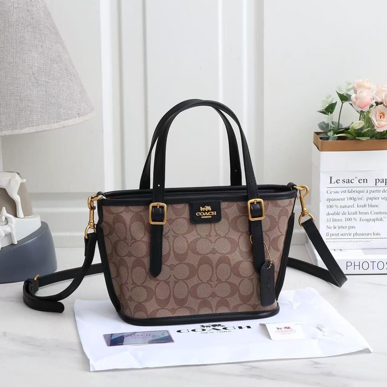 Coach Mollie Tote 25 in Signature Canvas (Brown/Black)