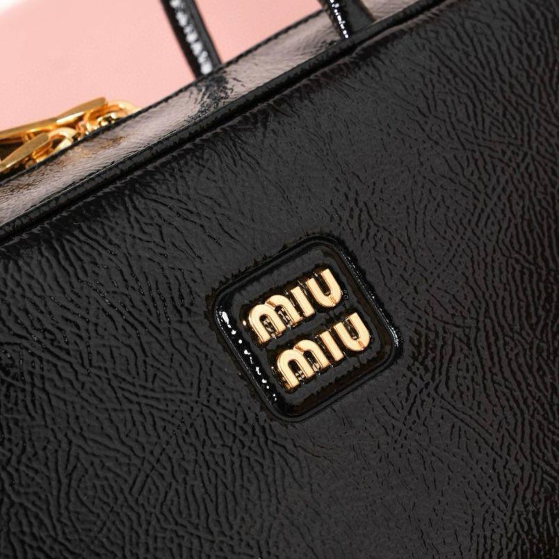Miu Miu Beau Patent Leather Bag (Black)