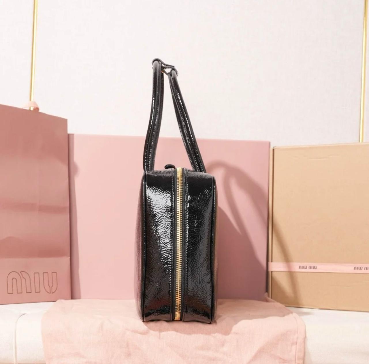 Miu Miu Beau Patent Leather Bag (Black)