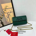Valentino Garavani VLogo Signature Grainy Calfskin Chain bag(Emerald Green)
