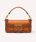 Valentino Garavani VLogo Locò Crystal-Embellished Leather Shoulder Bag (Cuir)
