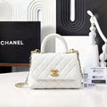 Chanel mini Coco Handle Bag (White with Silver Hardware)