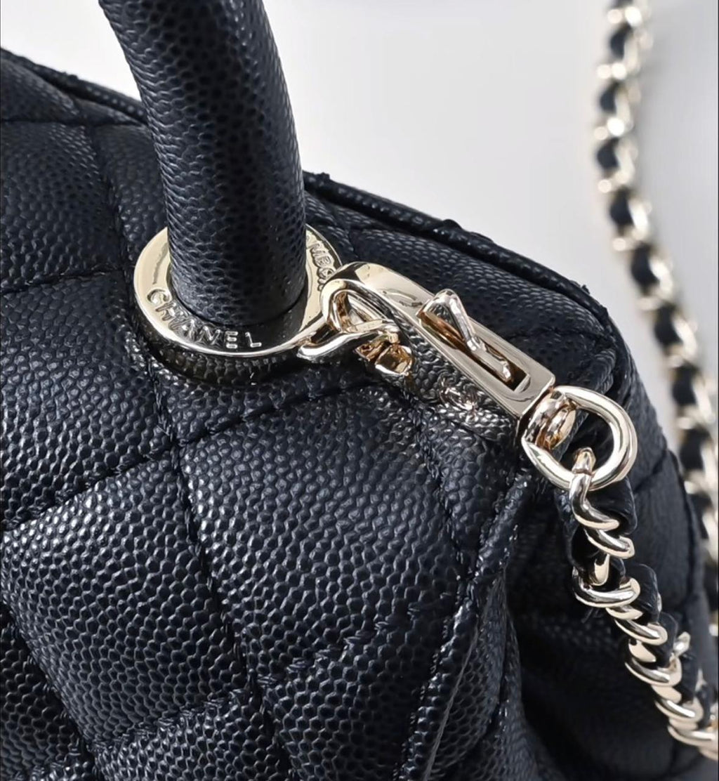 Chanel mini Coco Handle Bag (Black with Silver Hardware)