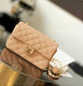 Chanel Mini Flap Bag with Pearl Crush (Beige)