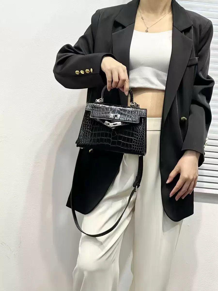Hermès Kelly II Sellier Mini (Crocodile/Alligator) black