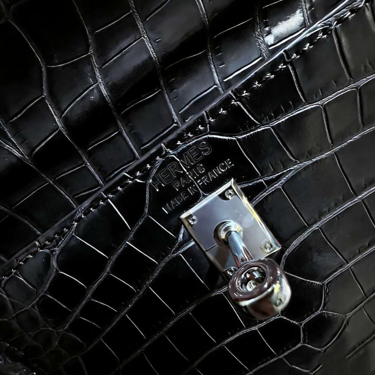 Hermès Kelly II Sellier Mini (Crocodile/Alligator) black