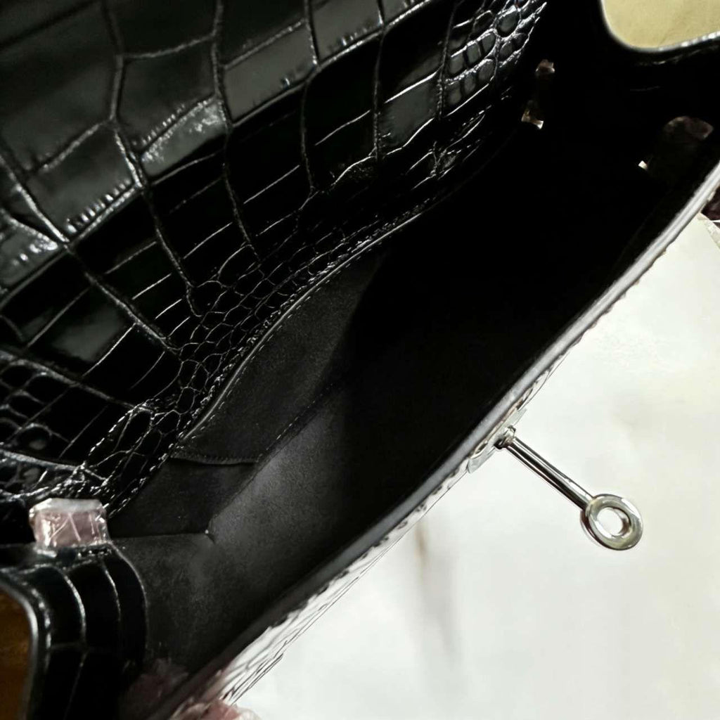 Hermès Kelly II Sellier Mini (Crocodile/Alligator) black