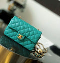 Chanel Mini Flap Bag with Pearl Crush (Emerald Green / Turquoise with Gold-Tone Hardware )