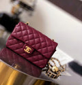 Chanel Mini Flap Bag with Pearl Crush (Burgundy (Bordeaux) with Gold-Tone Hardware)