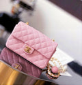 Chanel Mini Flap Bag with Pearl Crush (Pink)