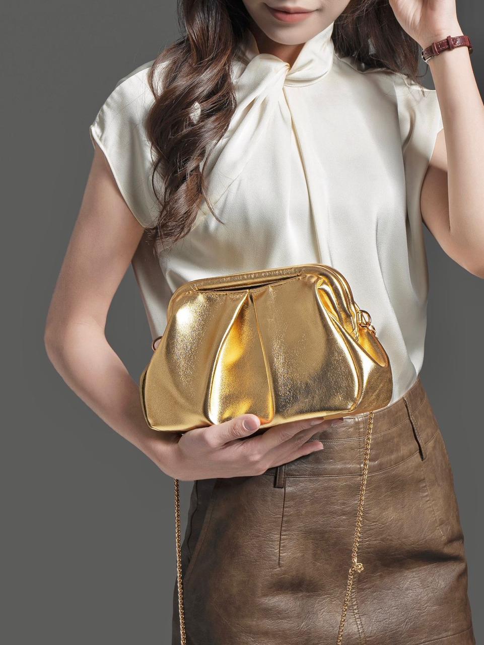 Bottega Veneta The Pouch with Handle (Gold)