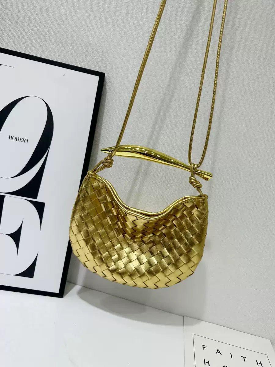 Bottega Veneta Small Sardine Shoulder Bag (Gold)