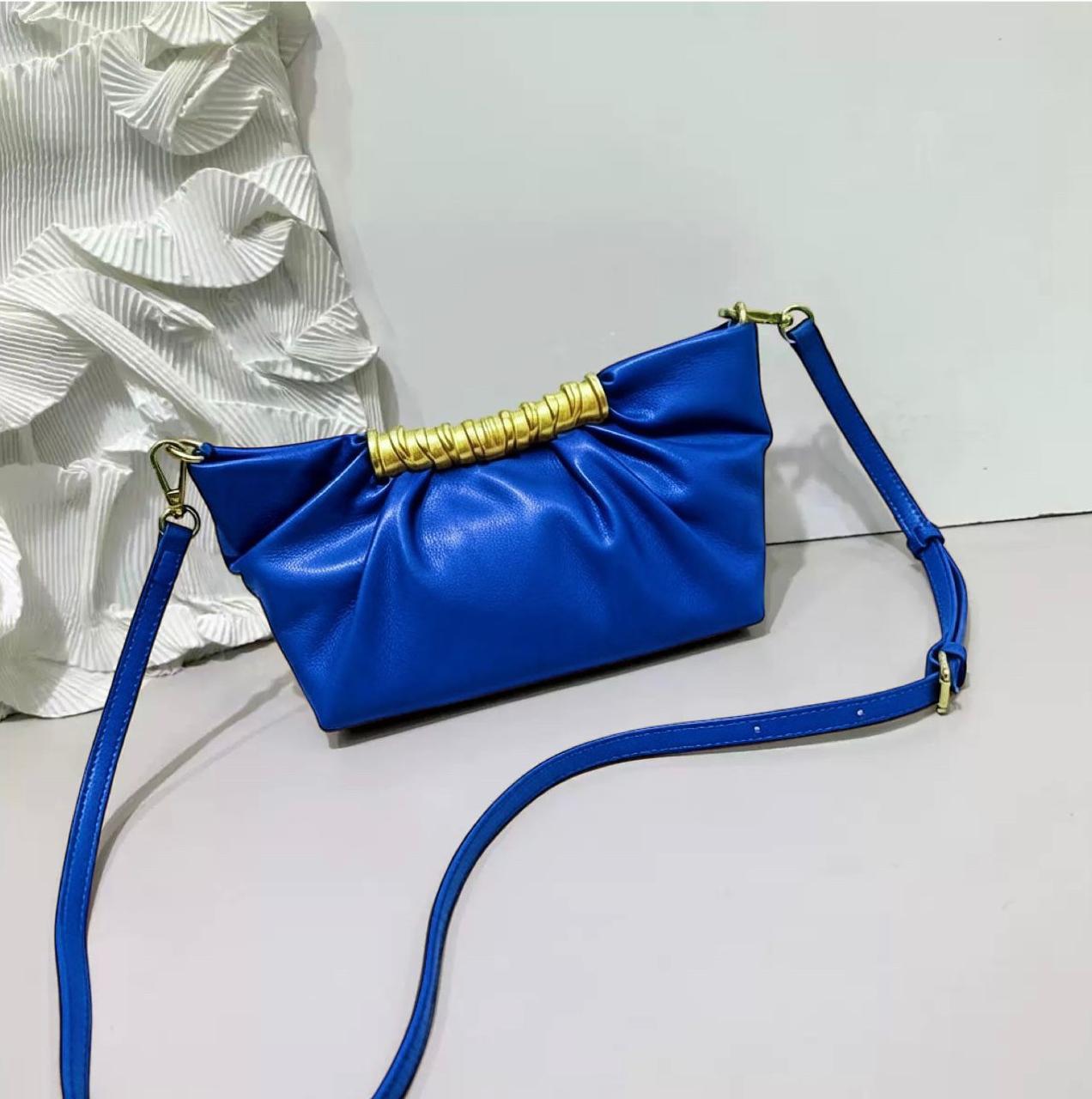 Fendi First Small Shoulder Bag (Cobalt Blue Leather)