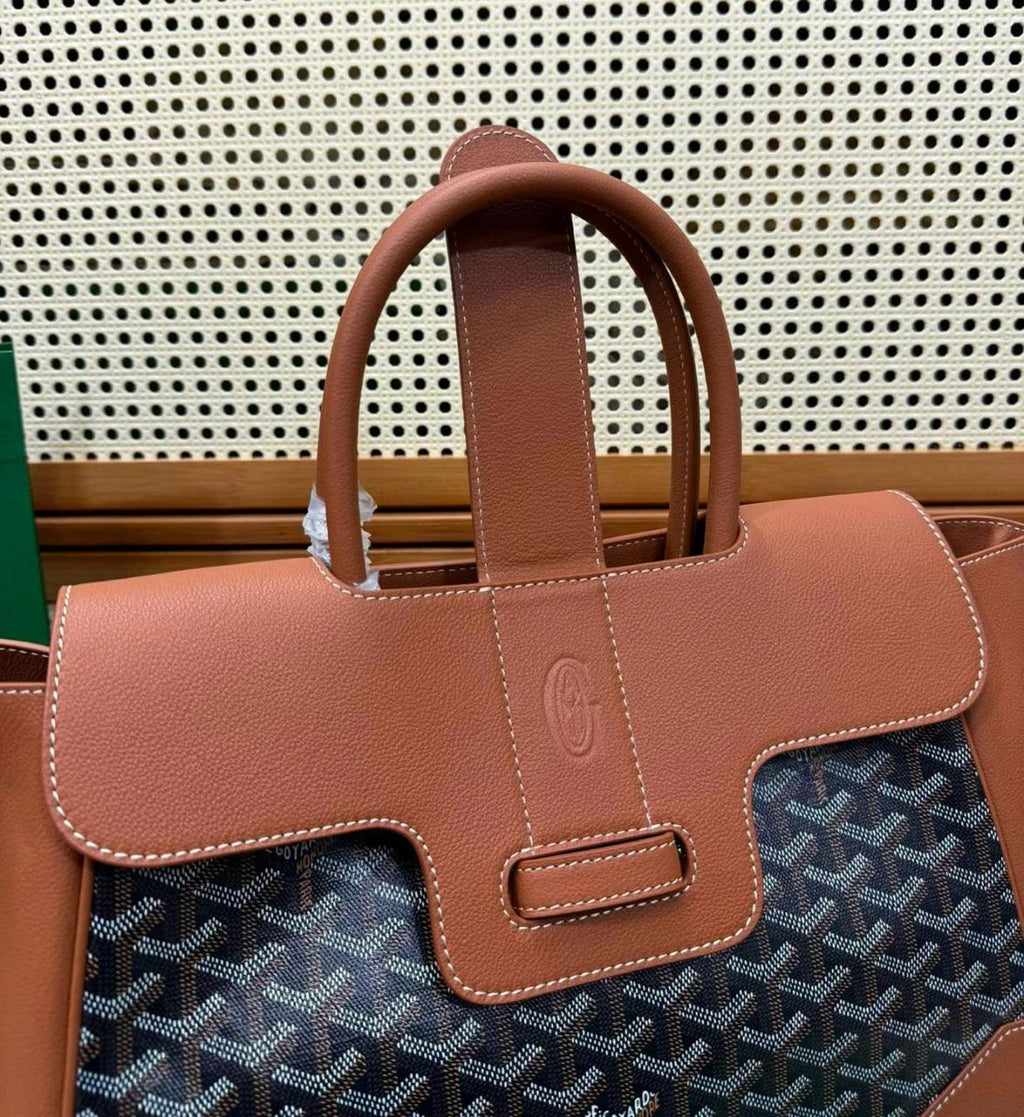 Goyard Saïgon Structured Bag (Tan/Gold)