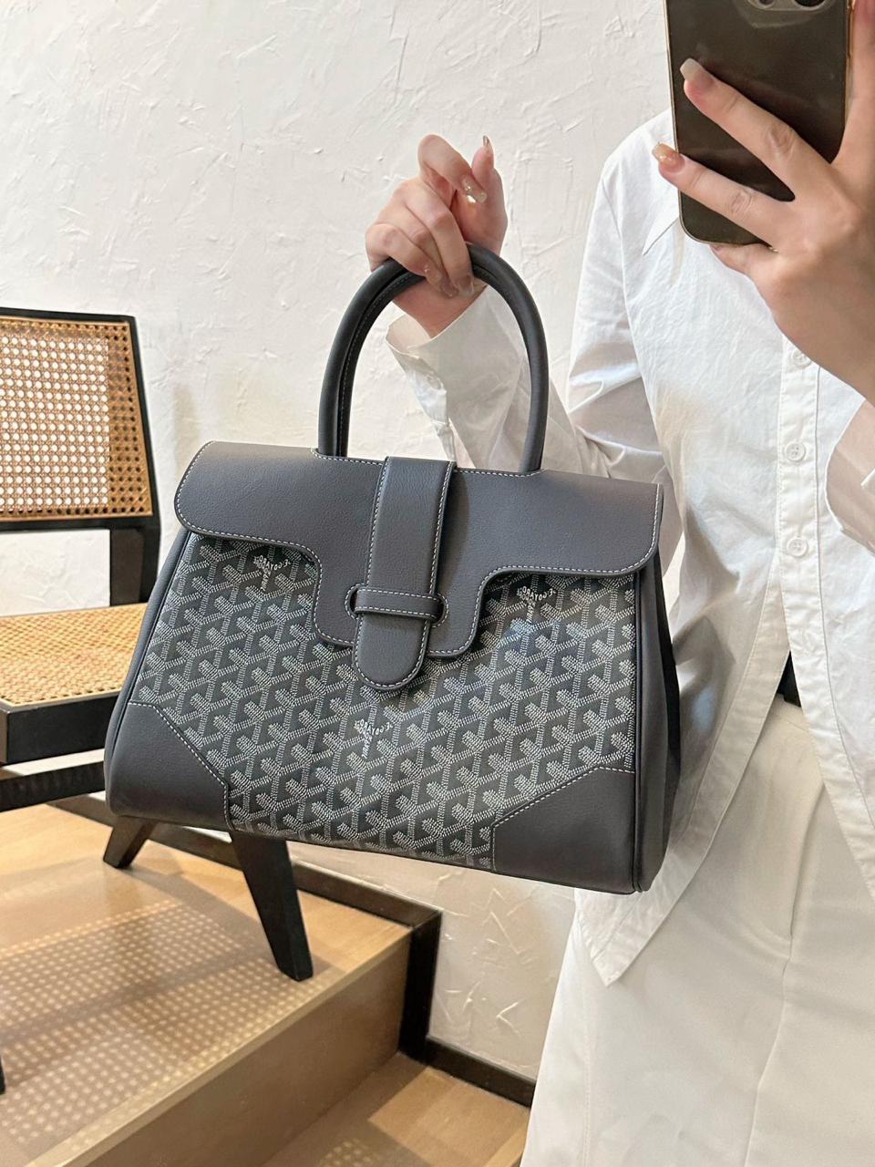 Goyard Saïgon Structured Bag (Grey)