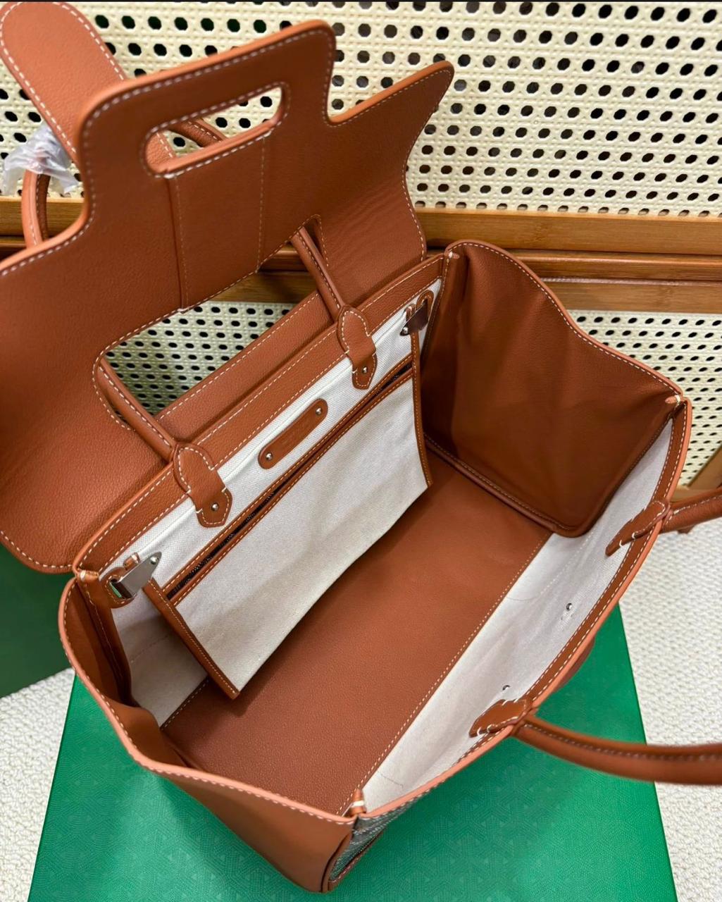 Goyard Saïgon Structured Bag (Tan/Gold)