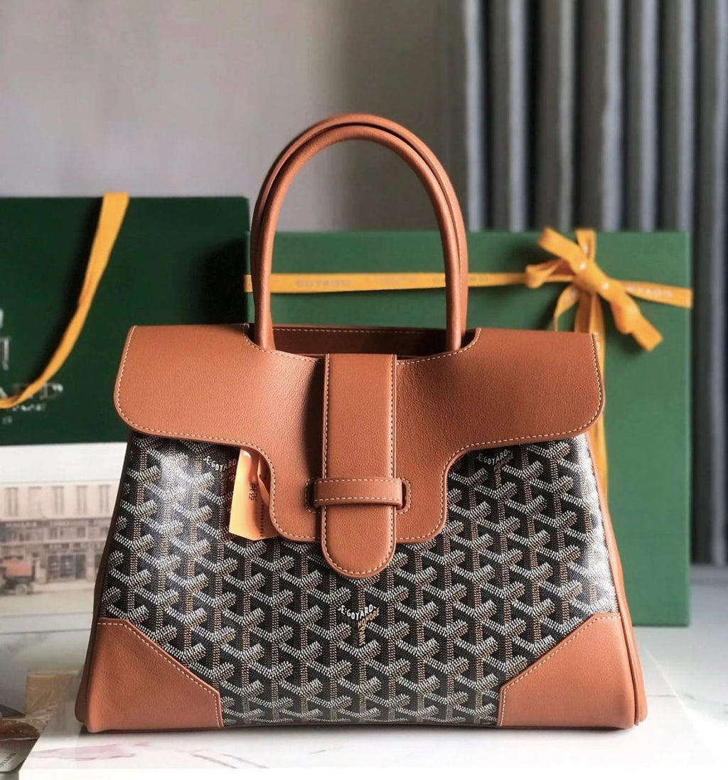 Goyard Saïgon Structured Bag (Tan/Gold)
