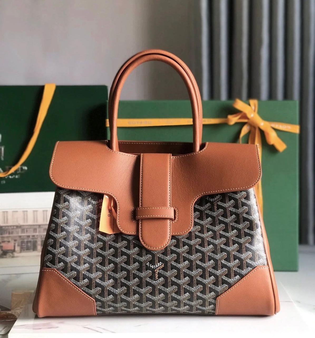 Goyard Saïgon Structured Bag (Tan/Gold)