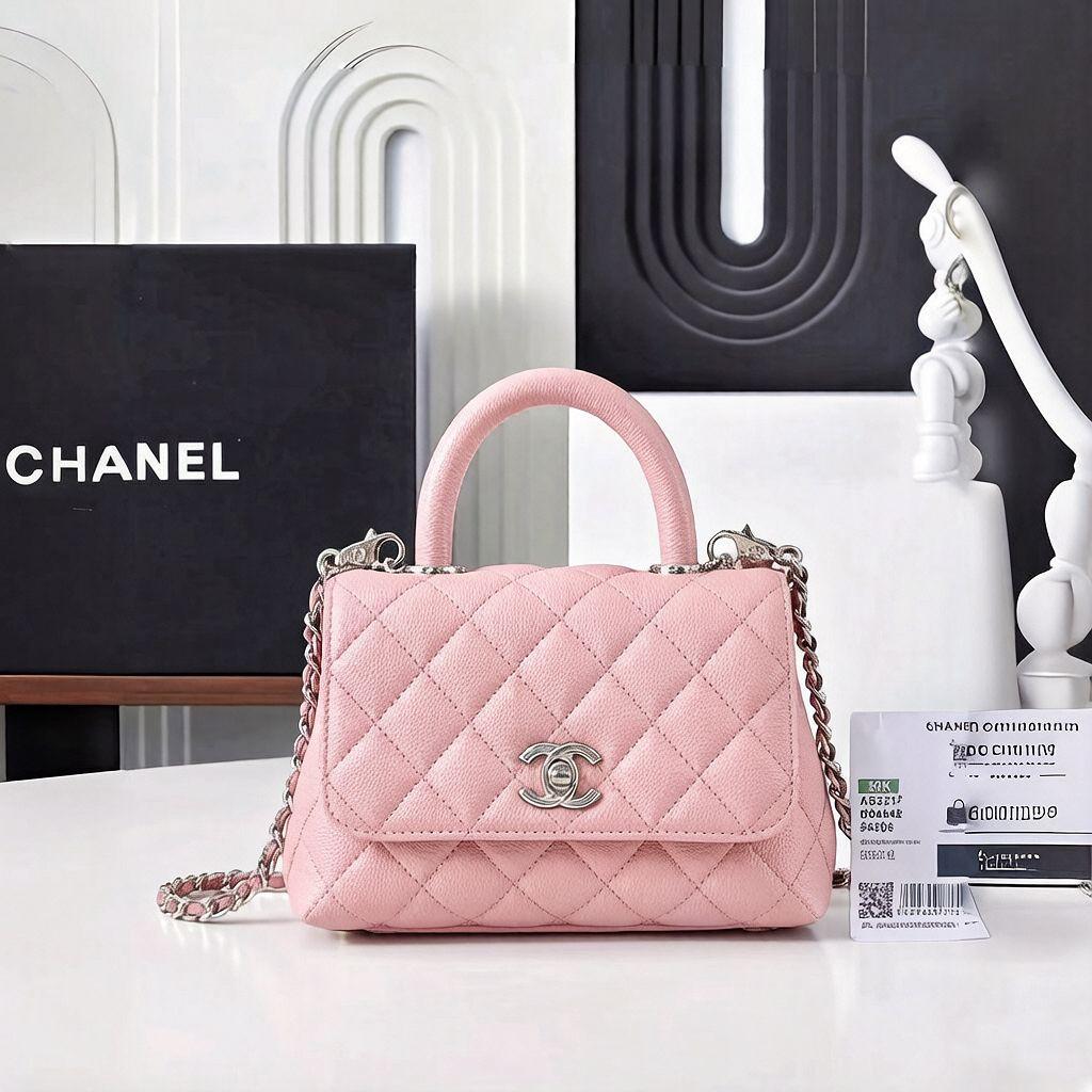 Chanel mini Coco Handle Bag (Light Pink with Silver Hardware)