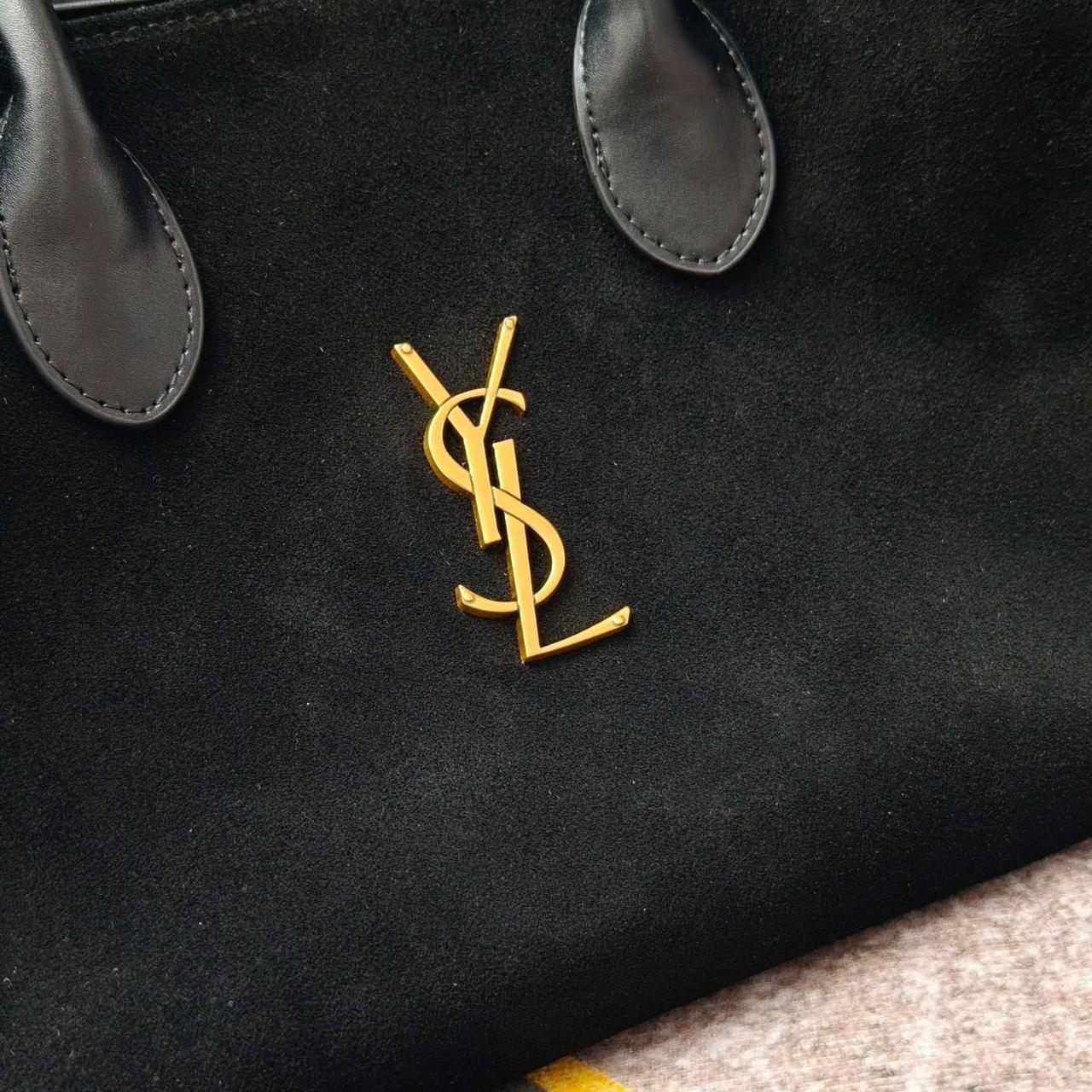 Saint Laurent Toy Cabas YSL Suede Tote Bag (Black)