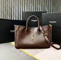 Saint Laurent Toy Cabas YSL Leather Tote Bag (Chocolate Brown)